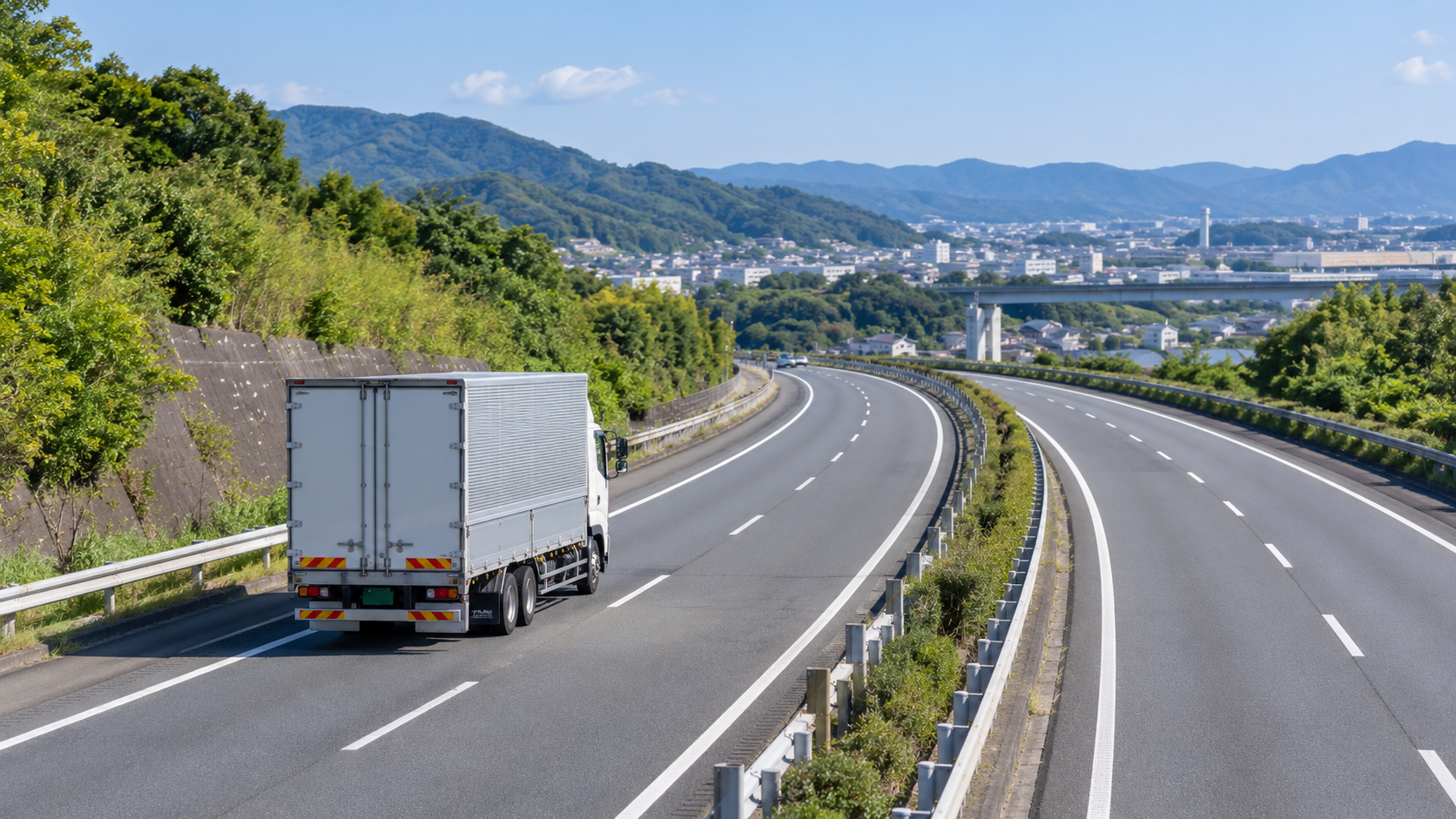 高速道路を走行する貨物トラック